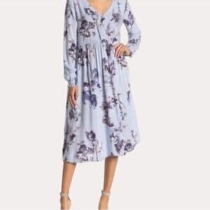 Susina Lavender Floral Long Sleeve Dress